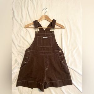 DAZY BROWN OVERALL SHORTS SHEIN